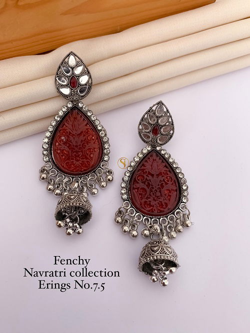 5 Fancy Designer Navratri Special Earring Kansar Jummar Wholesale Price In Surat	